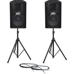 Buy ???? Peavey Peavey PV115 Speaker Pair With Stands And Cables ????