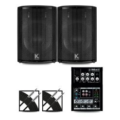 Cheap ???? Mackie Mackie Mix5 Mixer And Kustom HiPAC Speakers 12" Mains ????