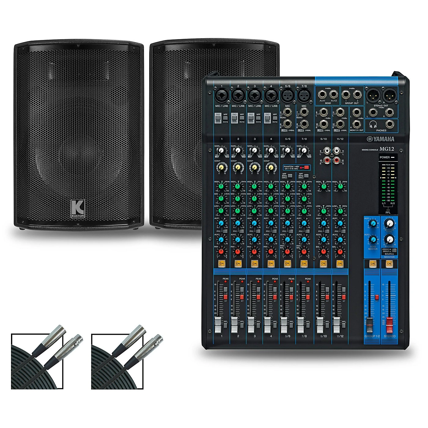 New ???? Yamaha Yamaha MG12XU Mixer And Kustom HiPAC Speakers 12" Mains ???? 3 New ???? Yamaha Yamaha MG12XU Mixer And Kustom HiPAC Speakers 12" Mains ????
