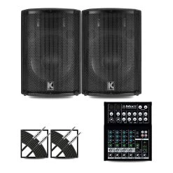 Wholesale ⭐ Mackie Mackie Mix8 Mixer And Kustom HiPAC Speakers 12" Mains ????