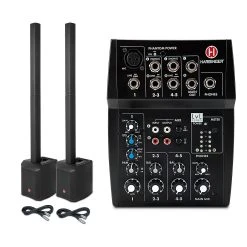 Discount ???? Harbinger MLS900 Personal Line Array Pair With Harbinger L502 Mixer And Cables ????