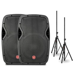 Budget ✨ Harbinger Harbinger Package With VARI V1012 12" Powered Speakers And Stands ????