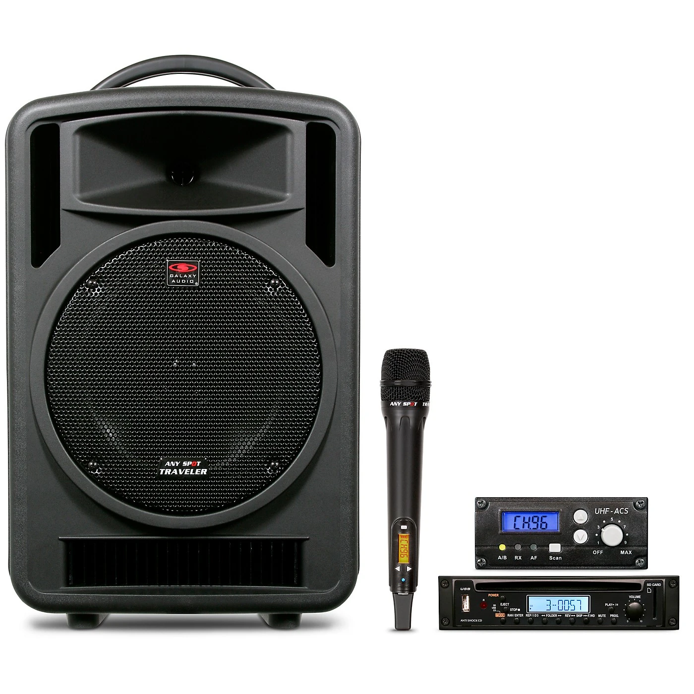 New ???? Galaxy Audio TV10-C010H000G Galaxy Audio Traveler 10 Portable PA System With CD Player, One Wireless Receiver, And One Handheld Microphone ⌛ 3 New ???? Galaxy Audio TV10-C010H000G Galaxy Audio Traveler 10 Portable PA System With CD Player, One Wireless Receiver, And One Handheld Microphone ⌛