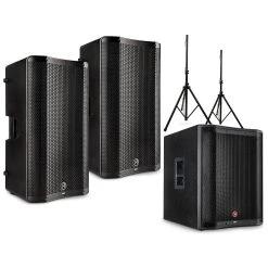 Cheap ✔️ Harbinger Harbinger VARI 4000 Series Powered Speakers Package With V2318S Subwoofer And Stands 15" Mains ????