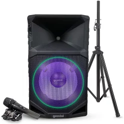 Flash Sale ???? Gemini Gemini GSW-T1500PK 15" Rechargeable Weather Resistant Portable Speaker With Speaker Stand And Microphone ????