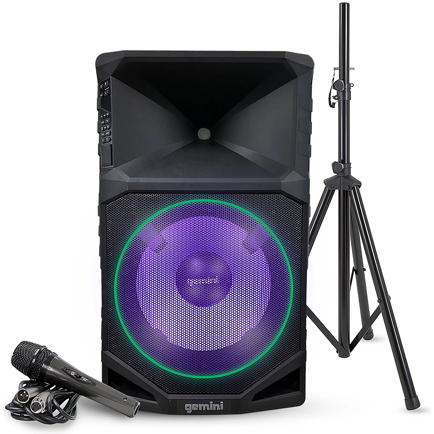Flash Sale ???? Gemini Gemini GSW-T1500PK 15" Rechargeable Weather Resistant Portable Speaker With Speaker Stand And Microphone ???? 3 Flash Sale ???? Gemini Gemini GSW-T1500PK 15" Rechargeable Weather Resistant Portable Speaker With Speaker Stand And Microphone ????