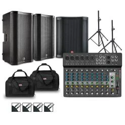 Top 10 ???? Harbinger Harbinger LV14 Mixer Package With VARI V4100 Powered Speakers, VARI2318S Subwoofer, Stands, Cables And Tote Bags 15" Mains ????